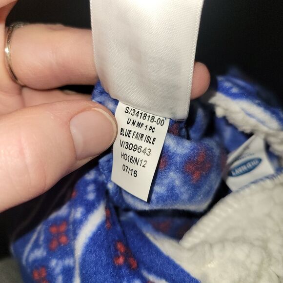 New Old Navy Blue Fair Isle Baby Fleece Outfit 0-3 Months - Picture 6 of 7